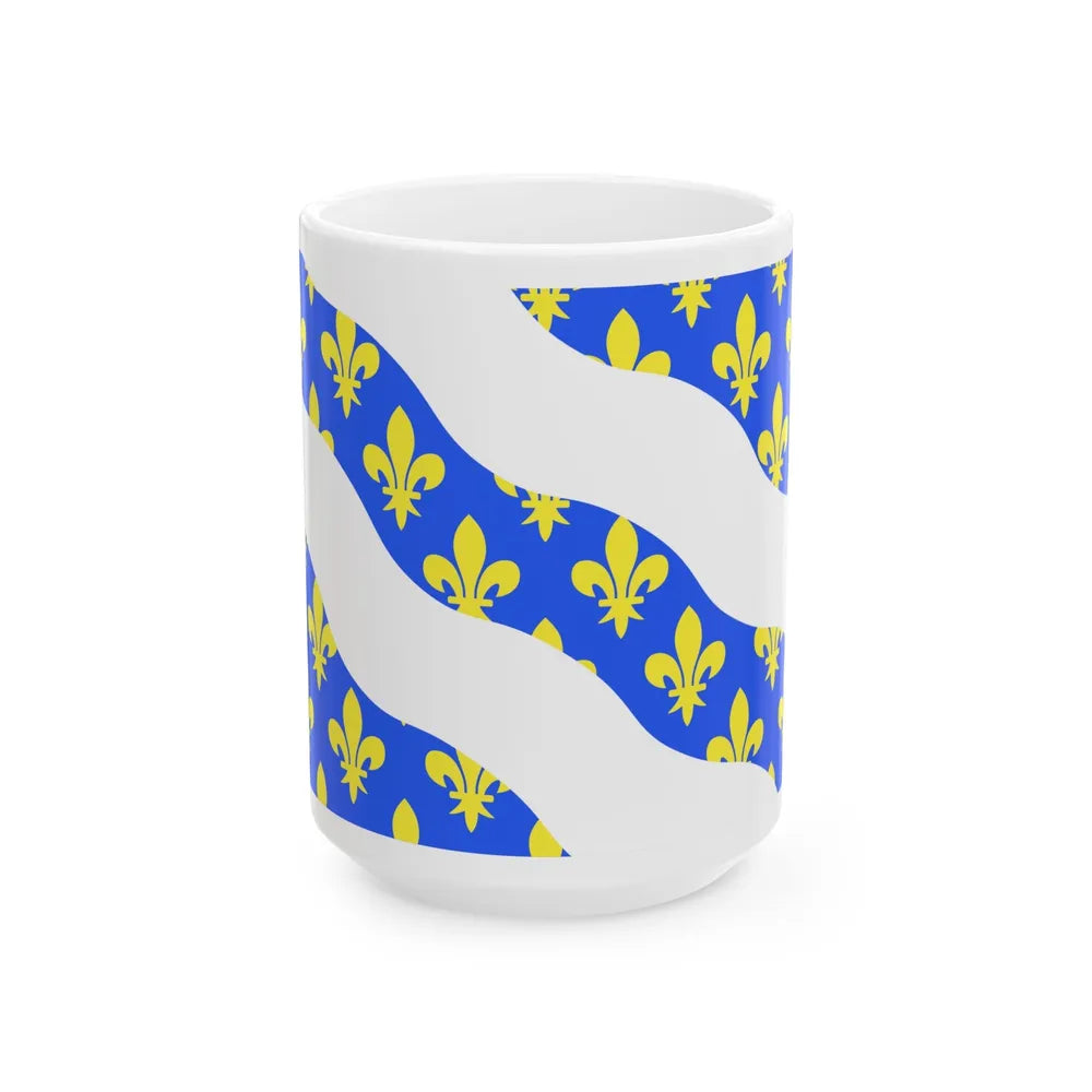 Flag of Yvelines France - White Coffee Mug-15oz-Go Mug Yourself