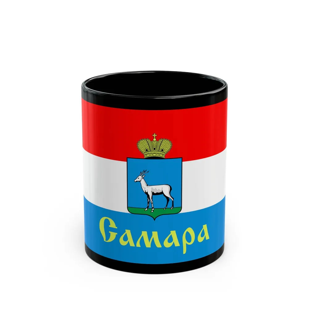 Flag of Samara Russia - Black Coffee Mug-11oz-Go Mug Yourself