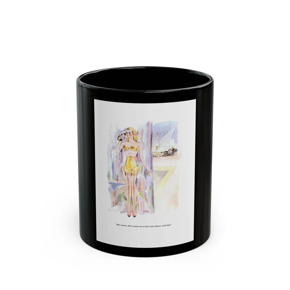 But mama,..., Esquire, January 1934 - Black Coffee Mug-11oz-Go Mug Yourself