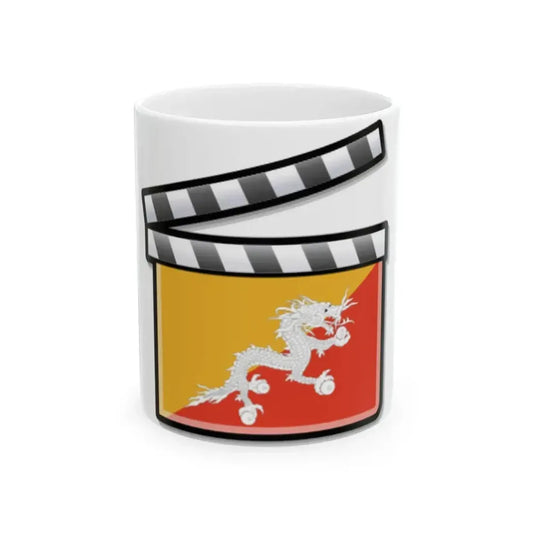 Bhutan film clapperboard (Bhutan) White Coffee Mug 11oz - Go Mug Yourself