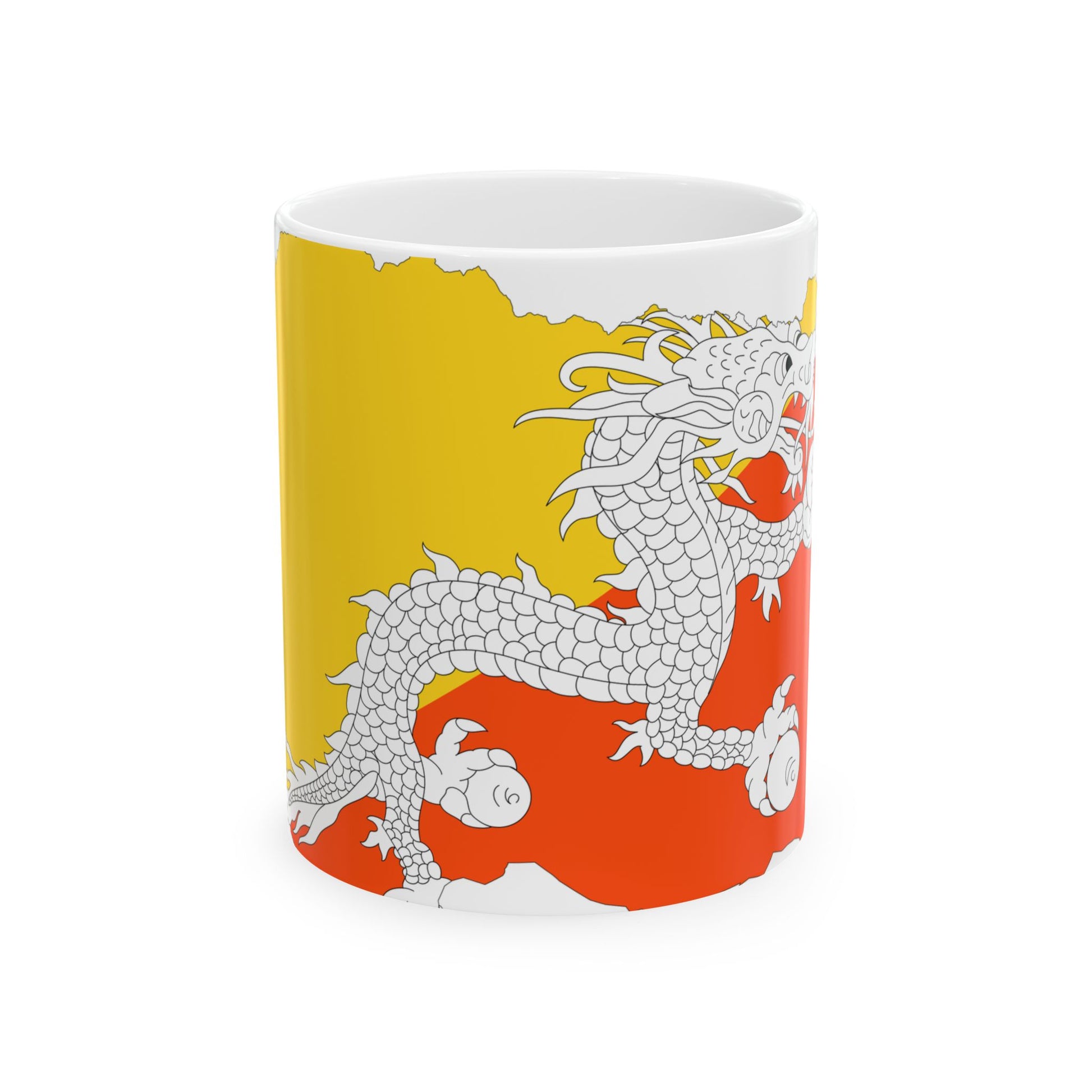 Bhutan-Flagmap (Bhutan) White Coffee Mug-11oz-Go Mug Yourself