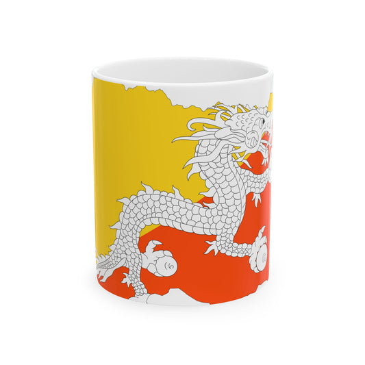 Bhutan-Flagmap (Bhutan) White Coffee Mug-11oz-Go Mug Yourself