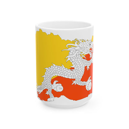 Bhutan-Flagmap (Bhutan) White Coffee Mug-15oz-Go Mug Yourself