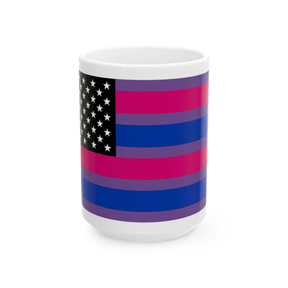 BiAmerica (United States) White Coffee Mug 15oz - Go Mug Yourself
