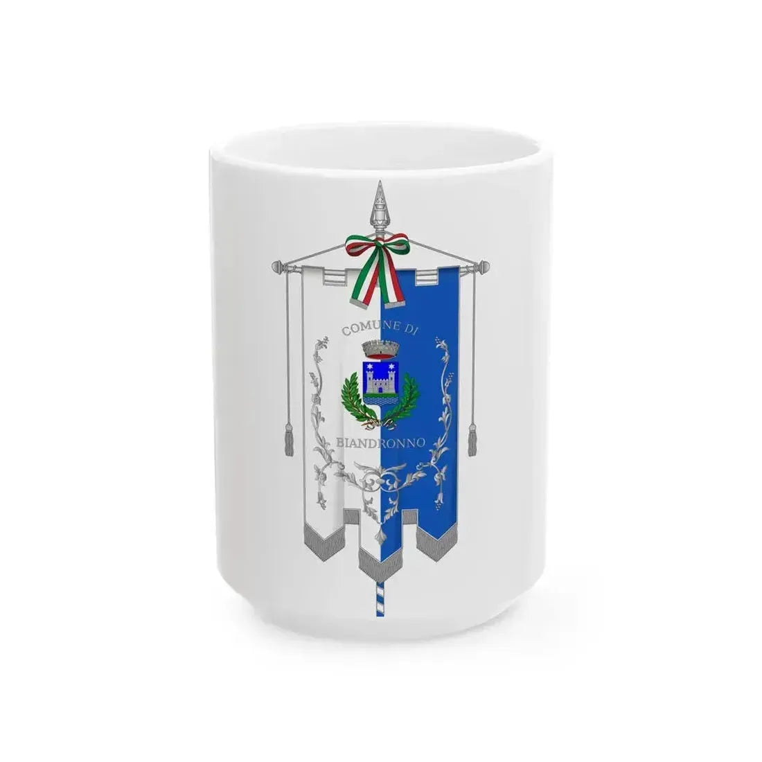 Biandronno-Gonfalone (Italy) White Coffee Mug 15oz - Go Mug Yourself