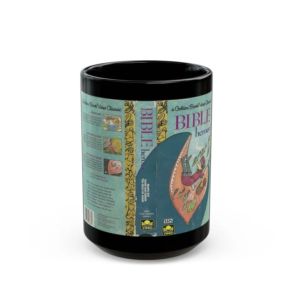 BIBLE HEROES A GOLDEN BOOK VIDEO CLASSIC (VHS COVER) - Black Coffee Mug-15oz-Go Mug Yourself