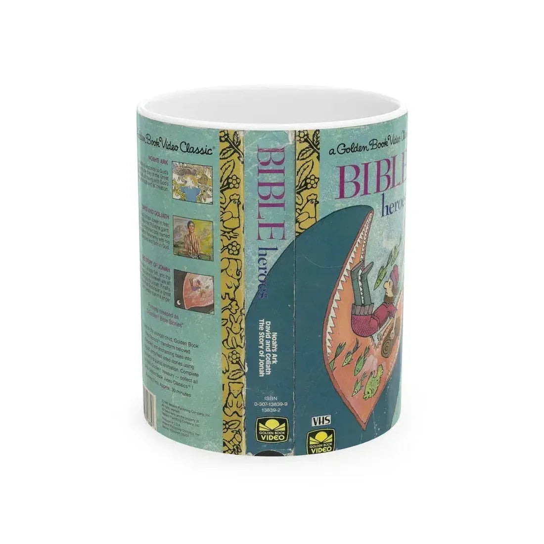 BIBLE HEROES A GOLDEN BOOK VIDEO CLASSIC (VHS COVER) - White Coffee Mug 11oz - Go Mug Yourself