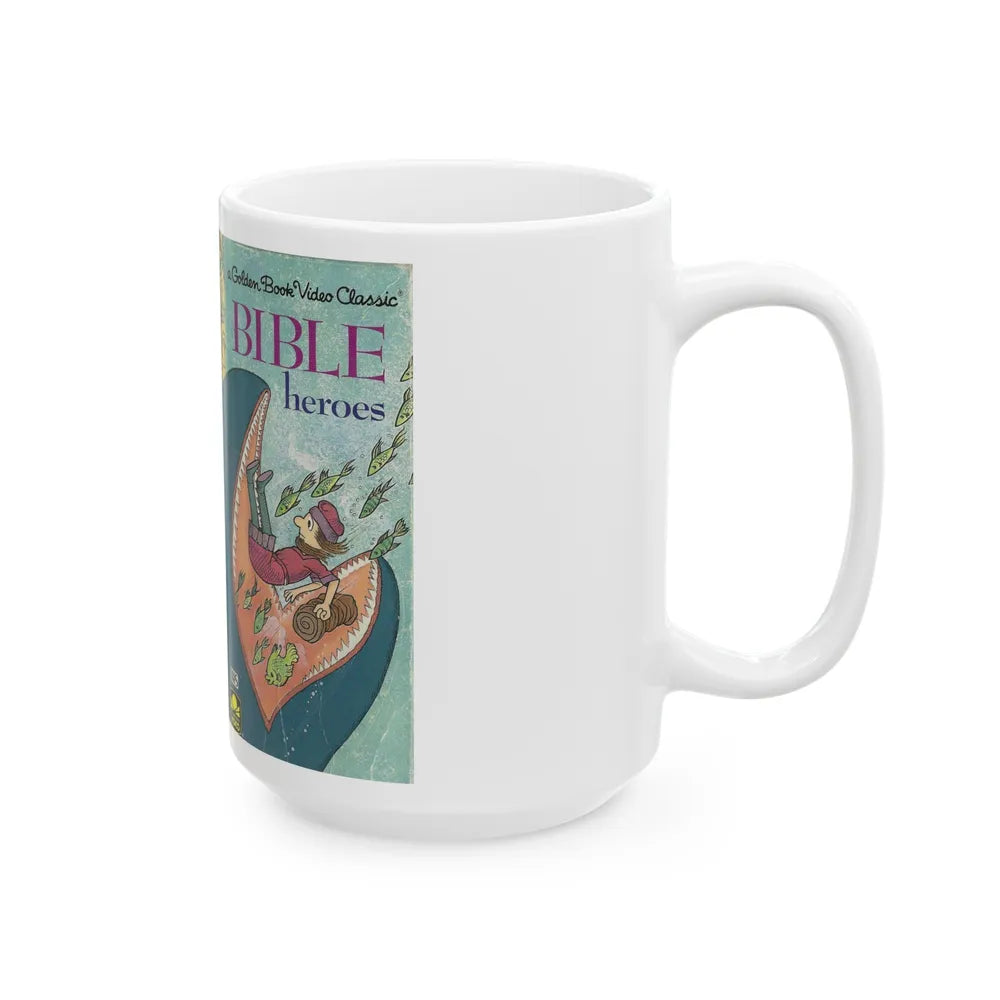 BIBLE HEROES A GOLDEN BOOK VIDEO CLASSIC (VHS COVER) - White Coffee Mug-Go Mug Yourself