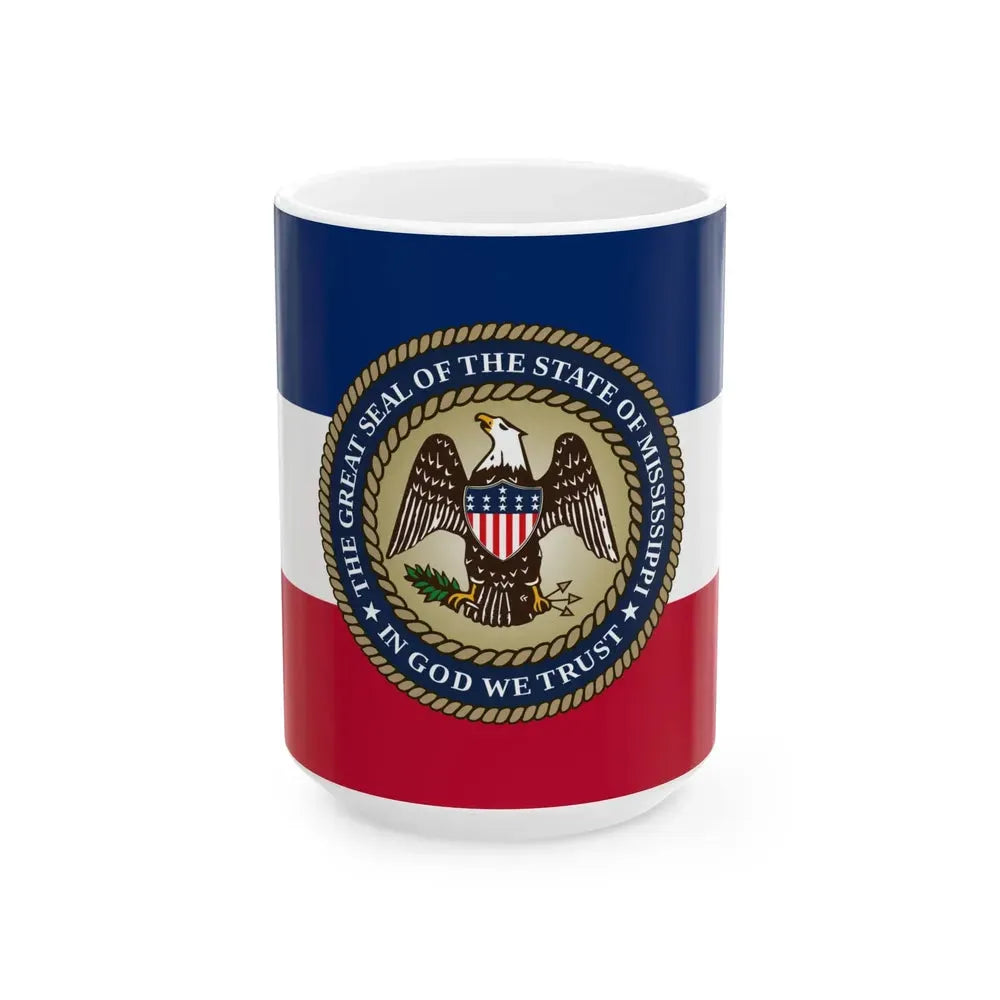Bicentennial Banner of Mississippi (United States) White Coffee Mug 15oz - Go Mug Yourself