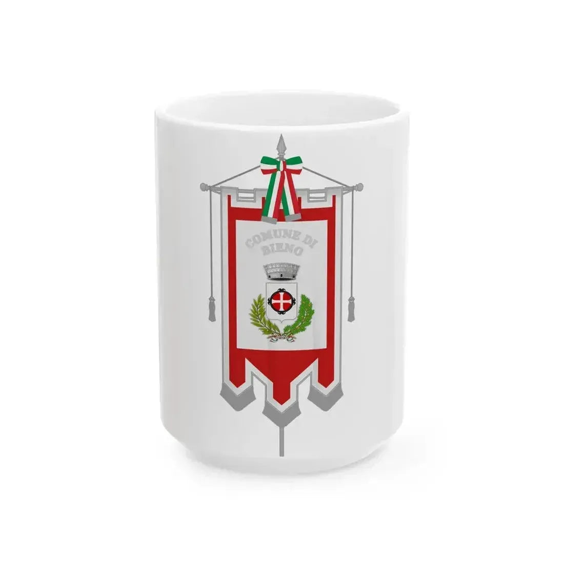 Bieno-Gonfalone (Italy) White Coffee Mug 15oz - Go Mug Yourself