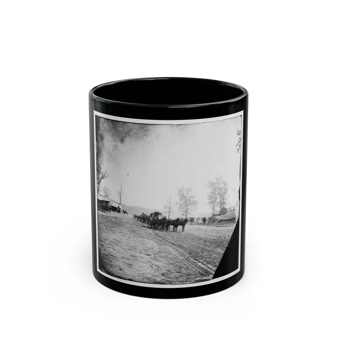 Big Black River Station, Miss. Wagons And Sheds (U.S. Civil War) Black Coffee Mug 11oz - Go Mug Yourself