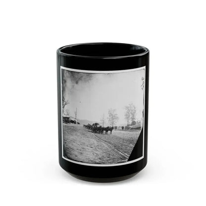 Big Black River Station, Miss. Wagons And Sheds (U.S. Civil War) Black Coffee Mug 15oz - Go Mug Yourself