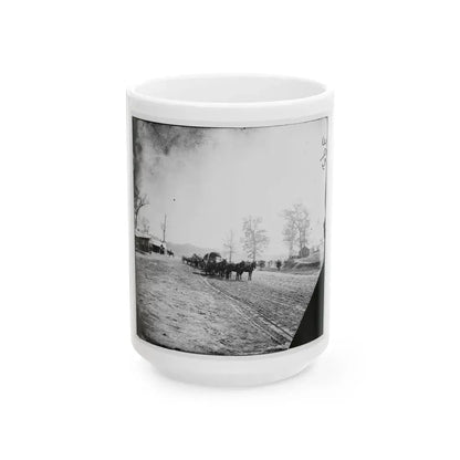Big Black River Station, Miss. Wagons And Sheds (U.S. Civil War) White Coffee Mug 15oz - Go Mug Yourself