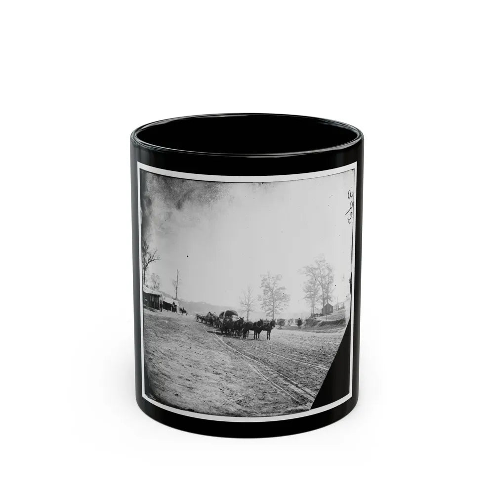 Big Black River Station, Miss. Wagons And Sheds (U.S. Civil War) Black Coffee Mug-11oz-Go Mug Yourself