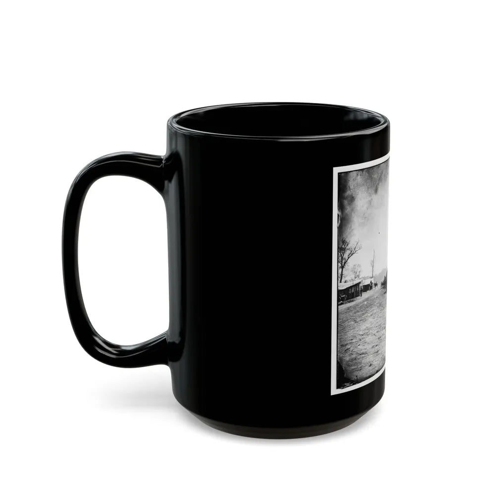 Big Black River Station, Miss. Wagons And Sheds (U.S. Civil War) Black Coffee Mug-Go Mug Yourself