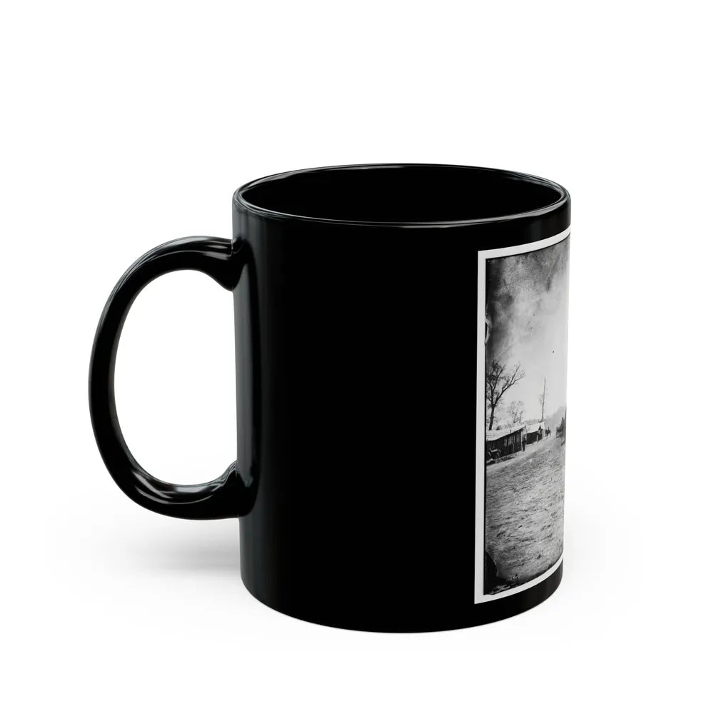 Big Black River Station, Miss. Wagons And Sheds (U.S. Civil War) Black Coffee Mug-Go Mug Yourself