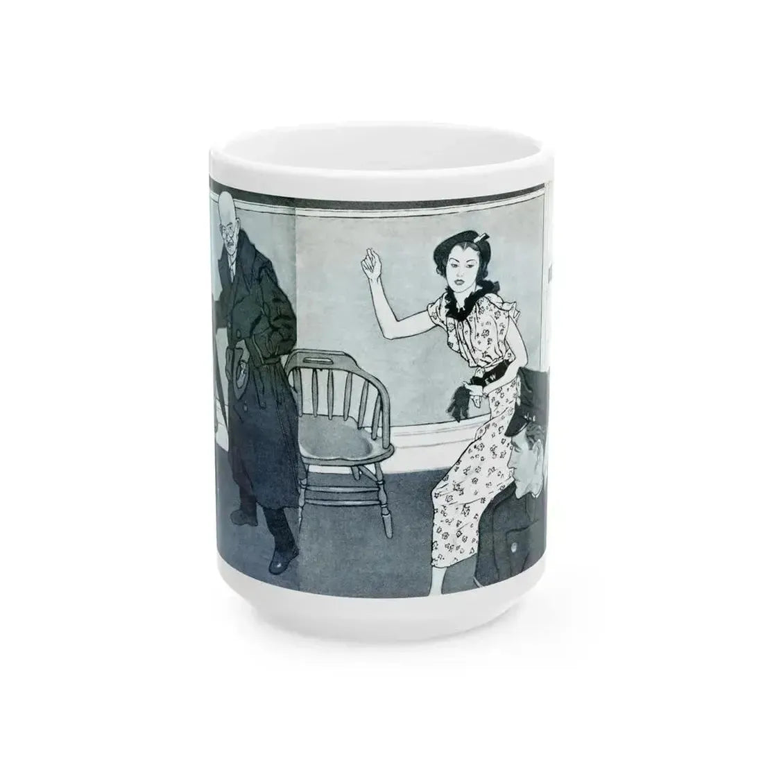 Big Brown Eyes, Liberty magazine, May 18, 1935 - White Coffee Mug 15oz - Go Mug Yourself