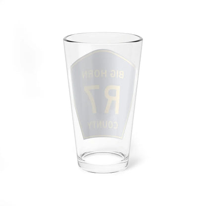 Big Horn County Route R7 WY (Wyoming) (Road Sign) Pint Glass 16oz - Go Mug Yourself