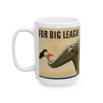 Big League Power, Esso Extra advertisement, 1948 - White Coffee Mug - Go Mug Yourself