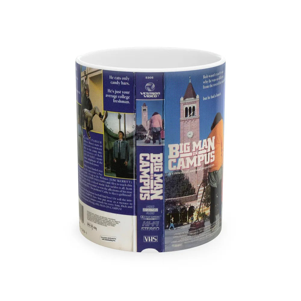 BIG MAN ON CAMPUS (VHS COVER) - White Coffee Mug-11oz-Go Mug Yourself