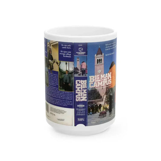 BIG MAN ON CAMPUS (VHS COVER) - White Coffee Mug 15oz - Go Mug Yourself