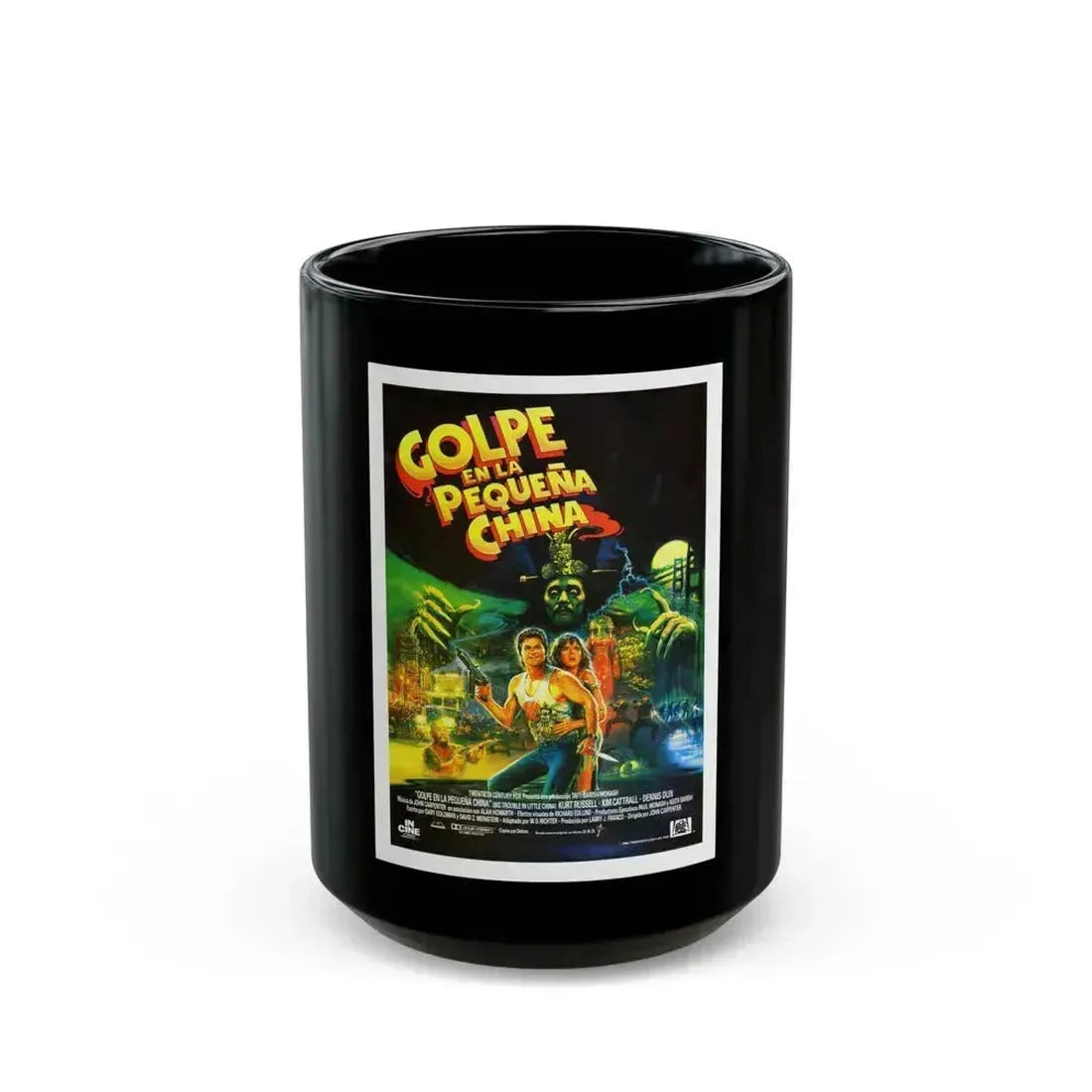 BIG TROUBLE IN LITTLE CHINA (SPAIN) 1986 Movie Poster - Black Coffee Mug 15oz - Go Mug Yourself