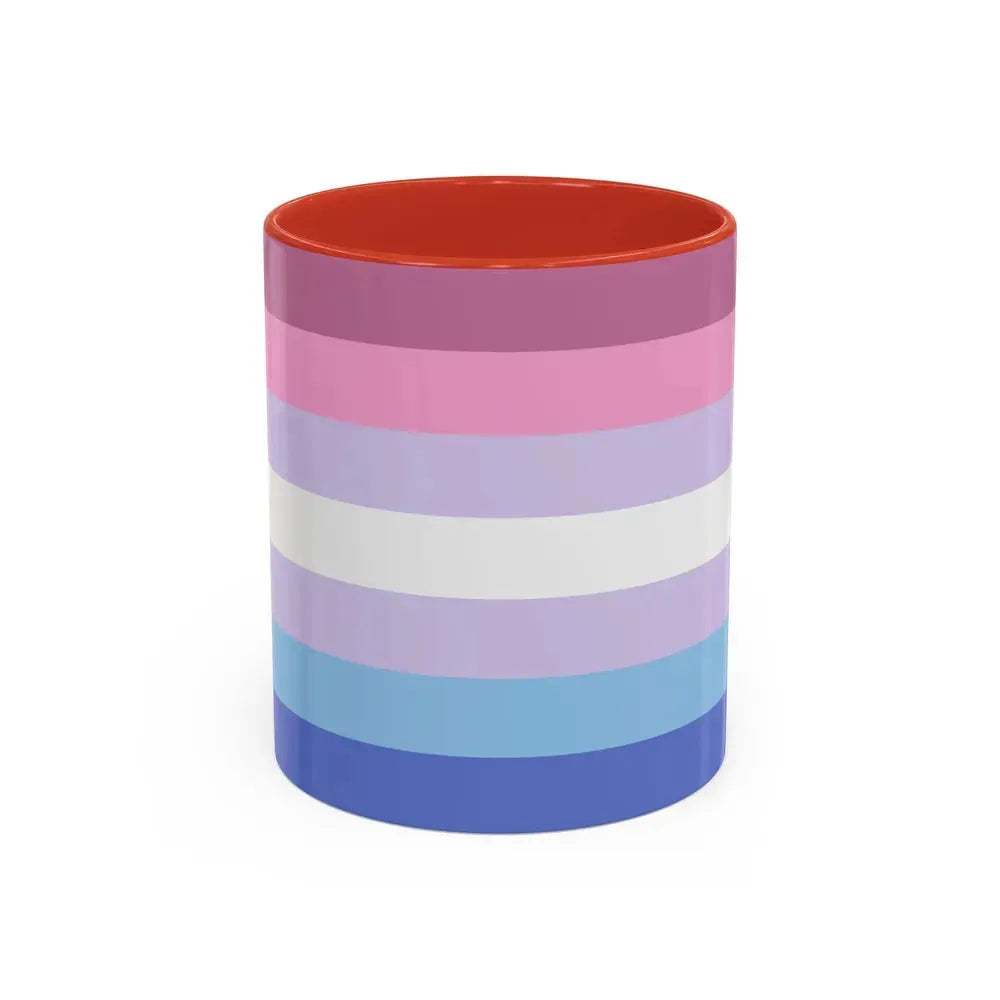 Bigender Pride Flag - Accent Coffee Mug 11oz Red - Go Mug Yourself