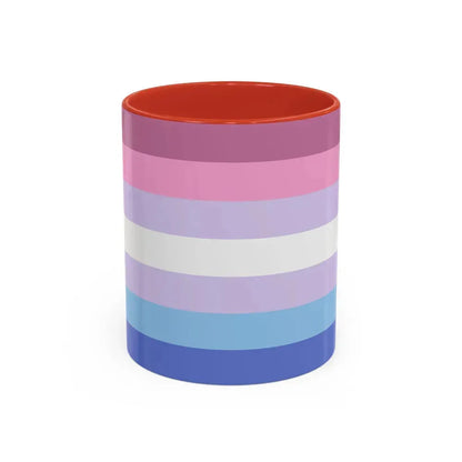 Bigender Pride Flag - Accent Coffee Mug 11oz Red - Go Mug Yourself