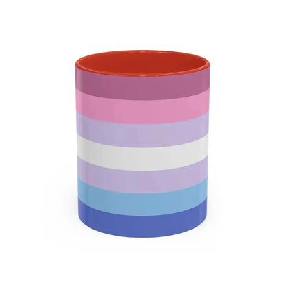 Bigender Pride Flag - Accent Coffee Mug 11oz Red - Go Mug Yourself