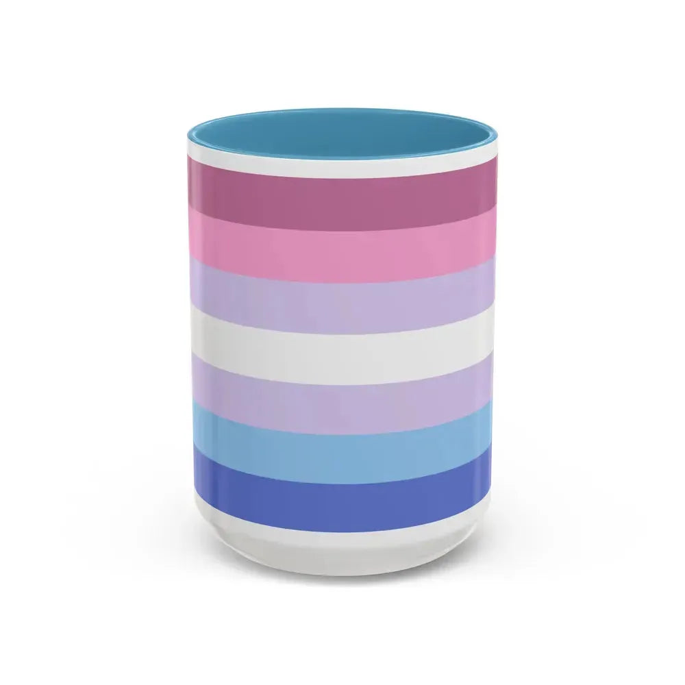 Bigender Pride Flag - Accent Coffee Mug 15oz Light Blue - Go Mug Yourself