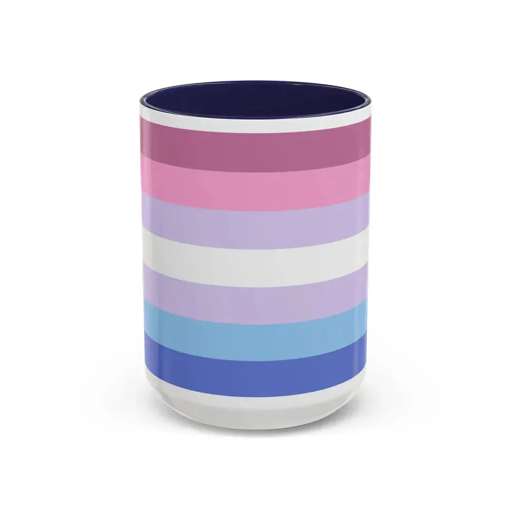 Bigender Pride Flag - Accent Coffee Mug 15oz Navy - Go Mug Yourself