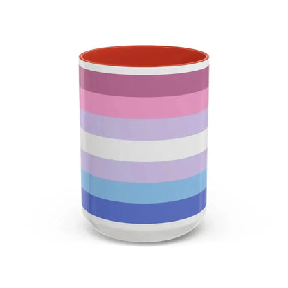 Bigender Pride Flag - Accent Coffee Mug 15oz Red - Go Mug Yourself