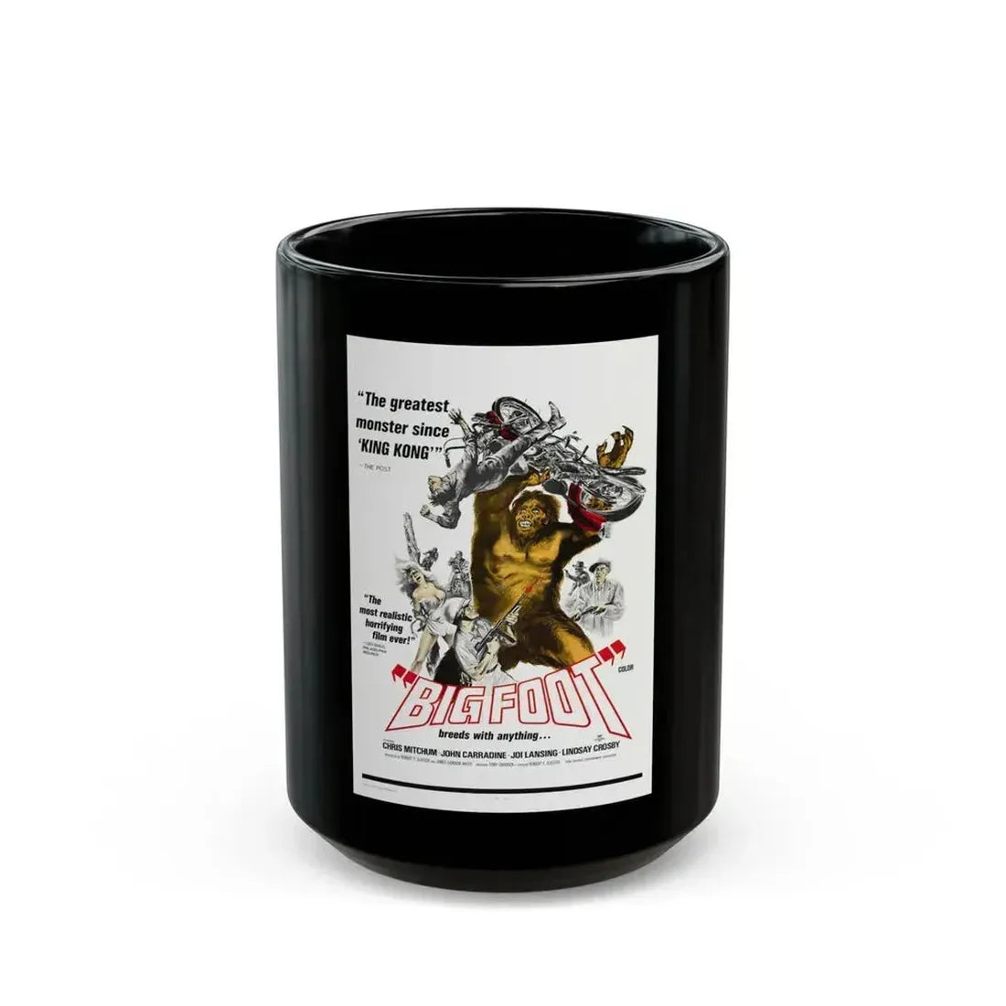 BIGFOOT 1970 Movie Poster - Black Coffee Mug 15oz - Go Mug Yourself