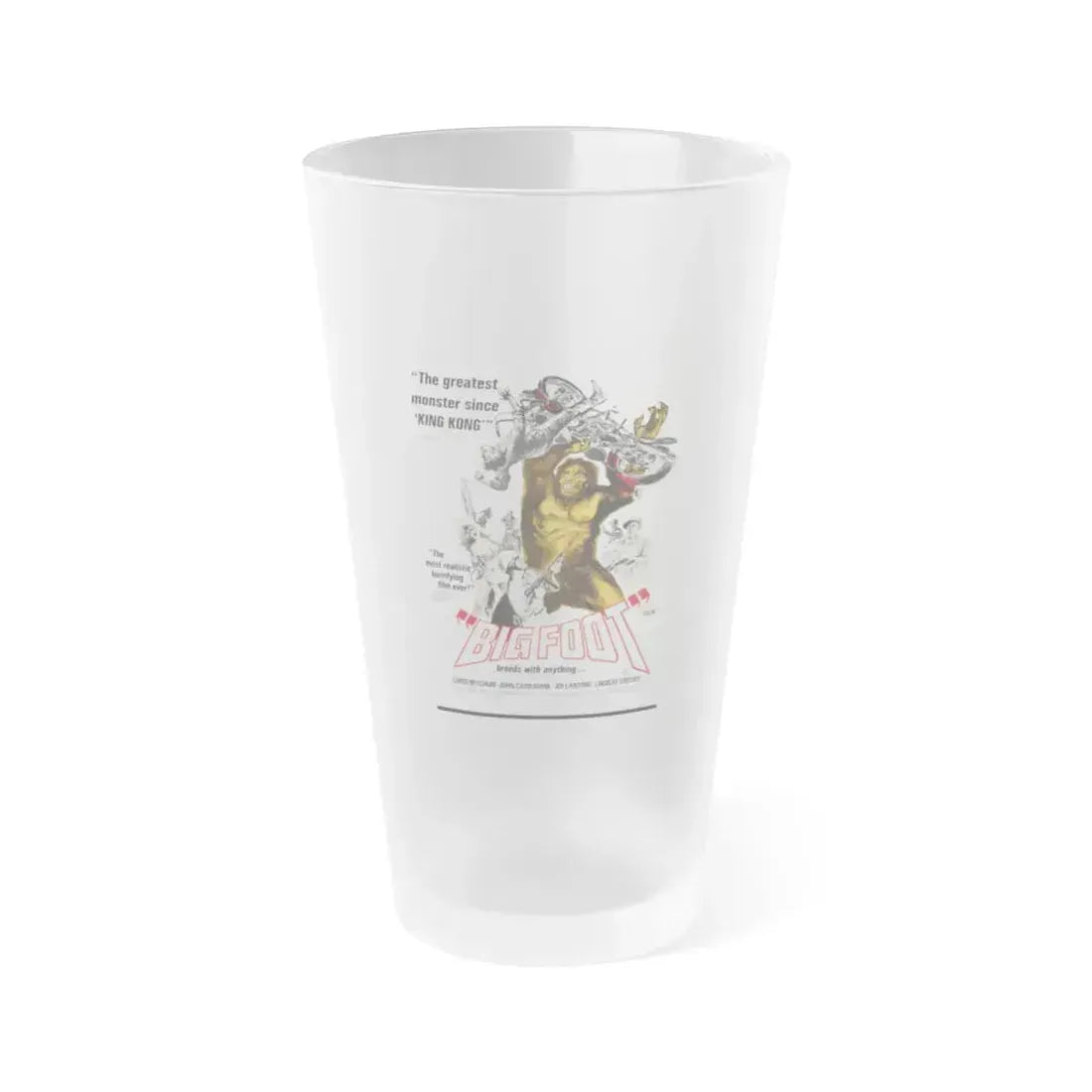 BIGFOOT 1970 Movie Poster - Frosted Pint Glass 16oz 16oz Frosted - Go Mug Yourself