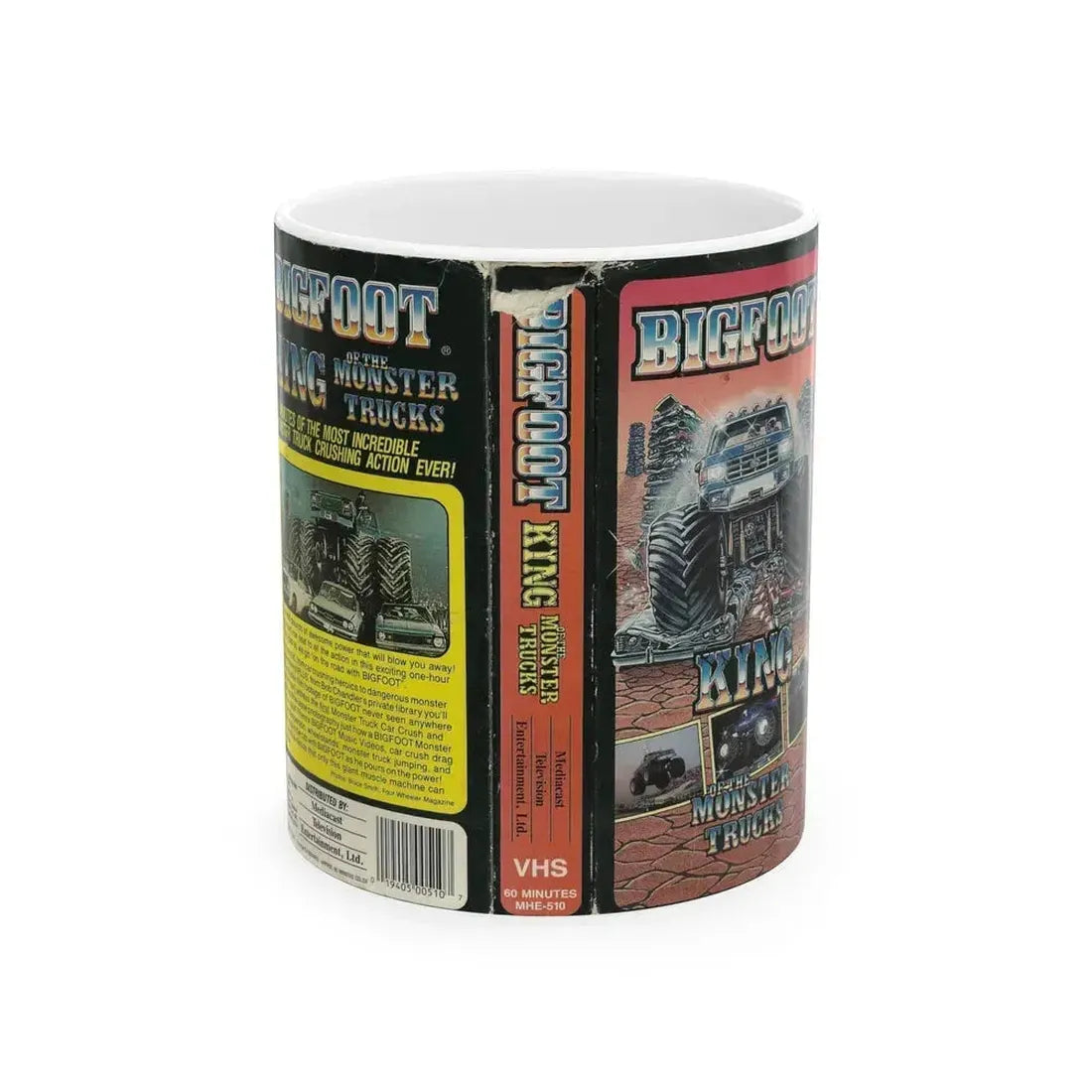 BIGFOOT KING OF THE MONSTER TRUCKS (VHS COVER) - White Coffee Mug 11oz - Go Mug Yourself