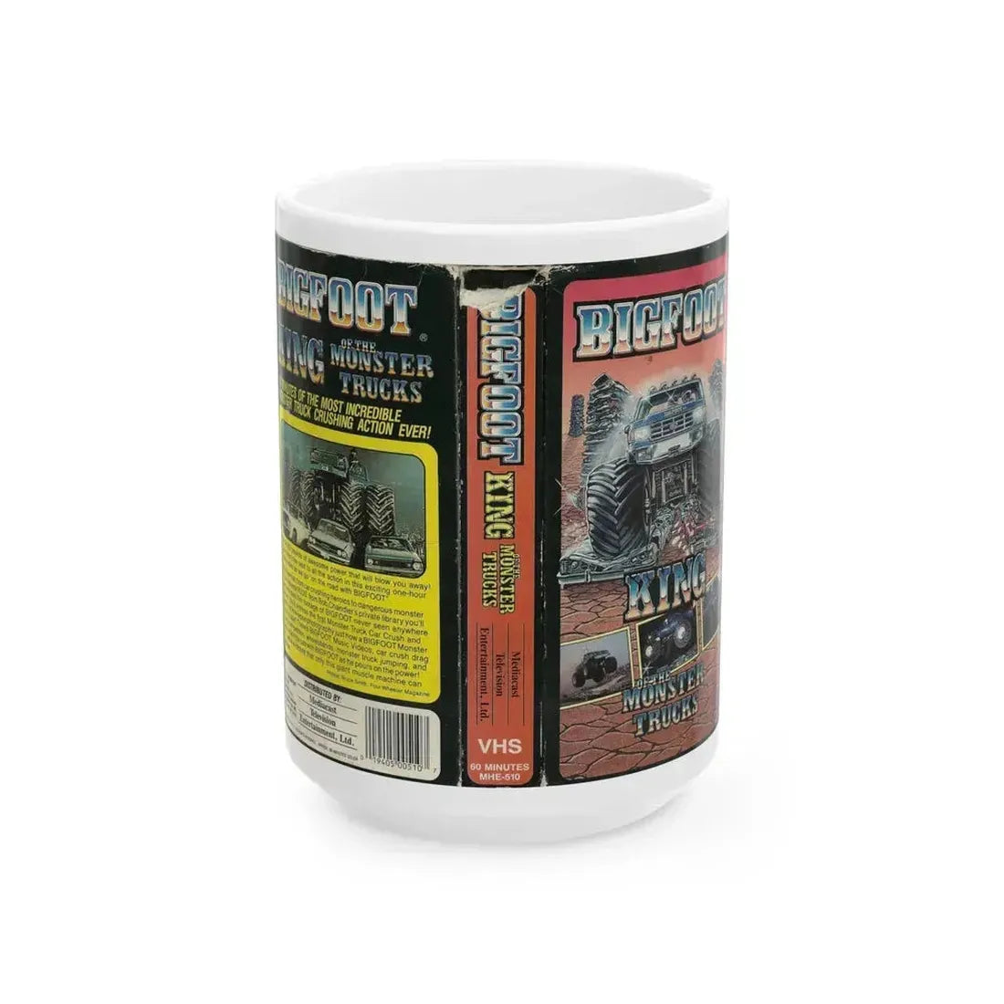 BIGFOOT KING OF THE MONSTER TRUCKS (VHS COVER) - White Coffee Mug 15oz - Go Mug Yourself