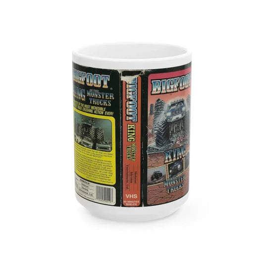 BIGFOOT KING OF THE MONSTER TRUCKS (VHS COVER) - White Coffee Mug 15oz - Go Mug Yourself