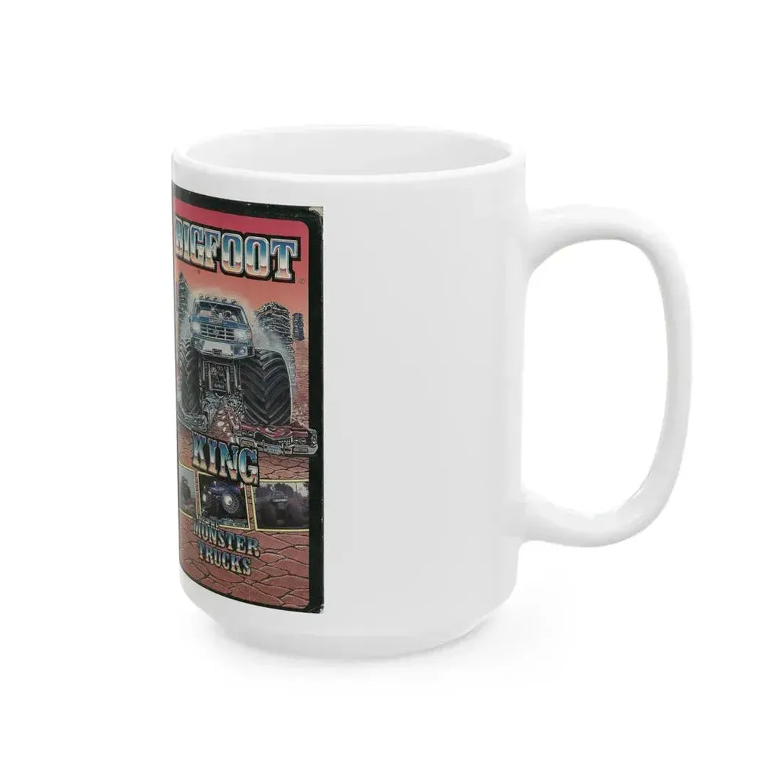 BIGFOOT KING OF THE MONSTER TRUCKS (VHS COVER) - White Coffee Mug - Go Mug Yourself