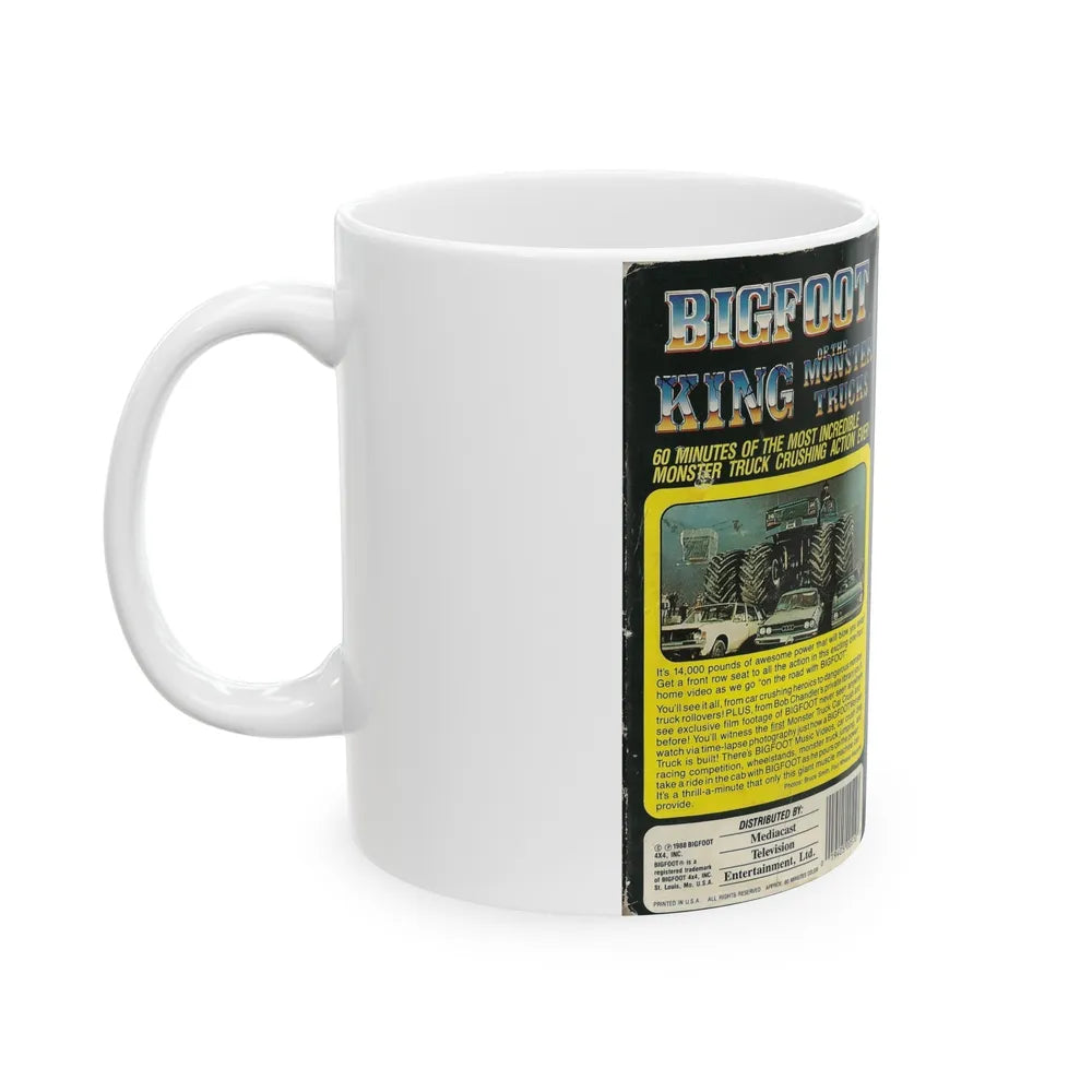 BIGFOOT KING OF THE MONSTER TRUCKS (VHS COVER) - White Coffee Mug-Go Mug Yourself