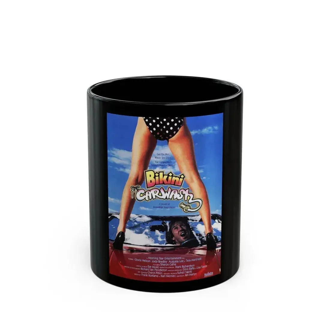 BIKINI CARWASH 1992 Movie Poster - Black Coffee Mug 11oz - Go Mug Yourself