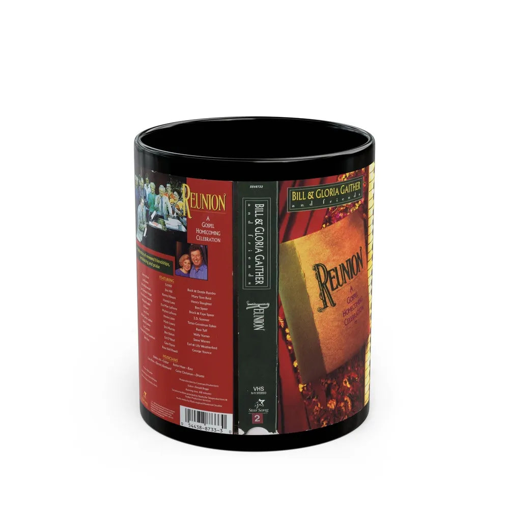 BILL AND GLORIA GAITHER AND FRIENDS REUNION A GOSPEL HOMECOMING CELEBRATION (VHS COVER) - Black Coffee Mug-11oz-Go Mug Yourself