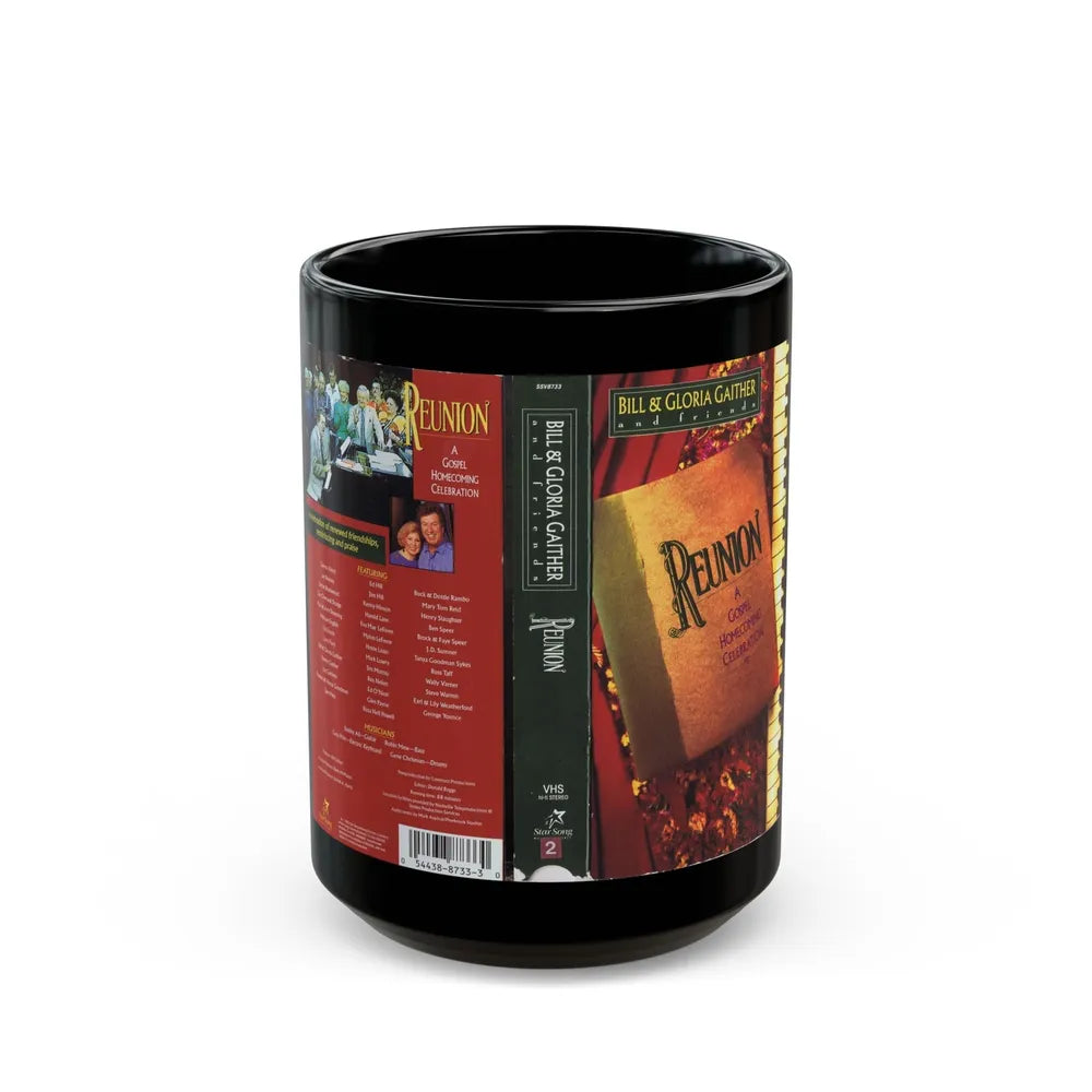 BILL AND GLORIA GAITHER AND FRIENDS REUNION A GOSPEL HOMECOMING CELEBRATION (VHS COVER) - Black Coffee Mug-15oz-Go Mug Yourself