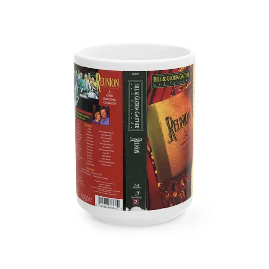 BILL AND GLORIA GAITHER AND FRIENDS REUNION A GOSPEL HOMECOMING CELEBRATION (VHS COVER) - White Coffee Mug 15oz - Go Mug Yourself