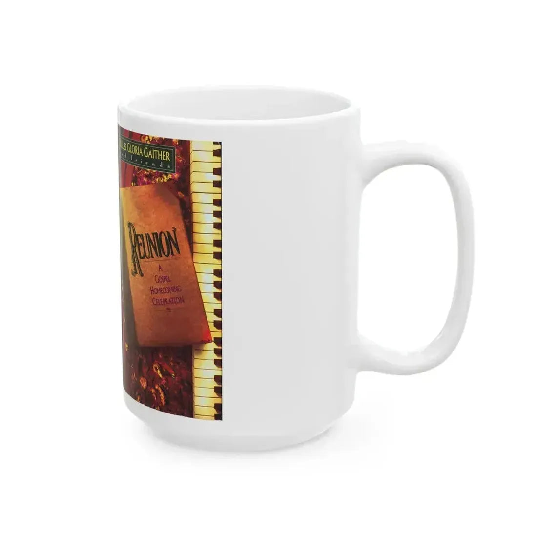 BILL AND GLORIA GAITHER AND FRIENDS REUNION A GOSPEL HOMECOMING CELEBRATION (VHS COVER) - White Coffee Mug - Go Mug Yourself