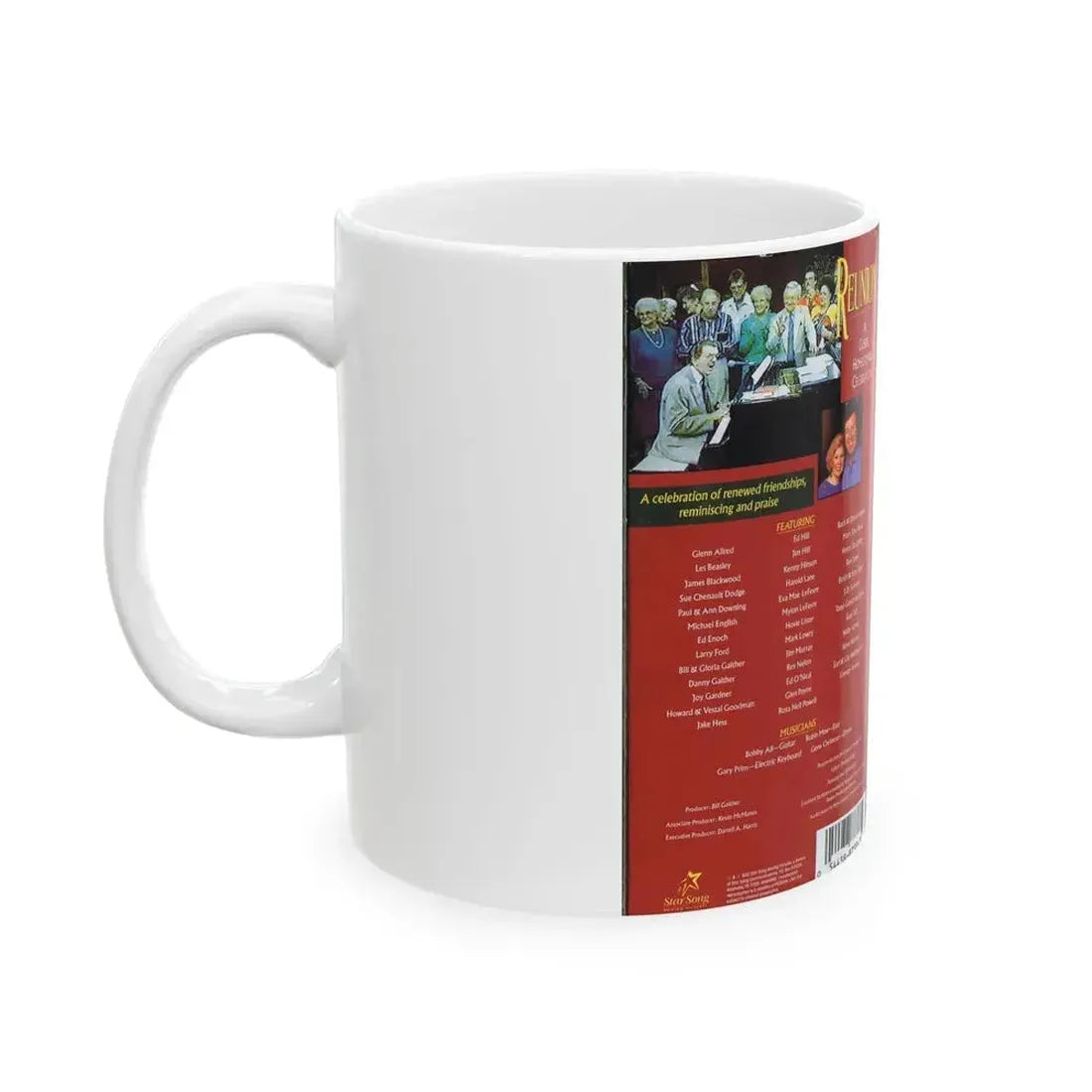 BILL AND GLORIA GAITHER AND FRIENDS REUNION A GOSPEL HOMECOMING CELEBRATION (VHS COVER) - White Coffee Mug - Go Mug Yourself