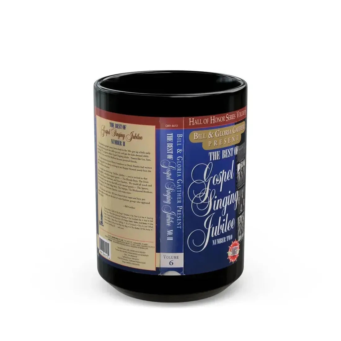 BILL AND GLORIA GAITHER PRESENT THE BEST OF GOSPEL SINGING JUBILEE (VHS COVER) - Black Coffee Mug 15oz - Go Mug Yourself