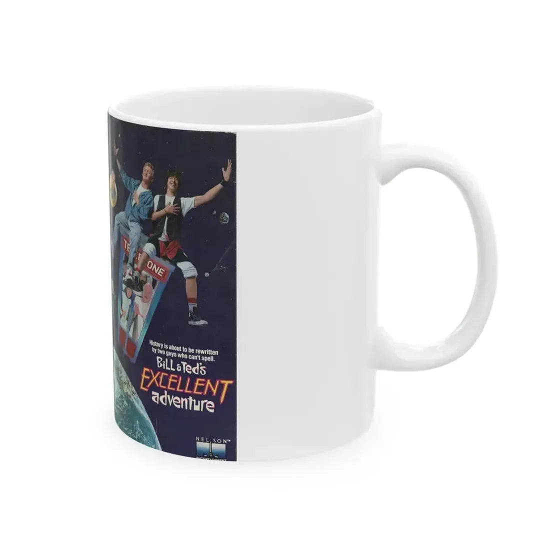 BILL AND TEDS EXCELLENT ADVENTURE (VHS COVER) - White Coffee Mug - Go Mug Yourself