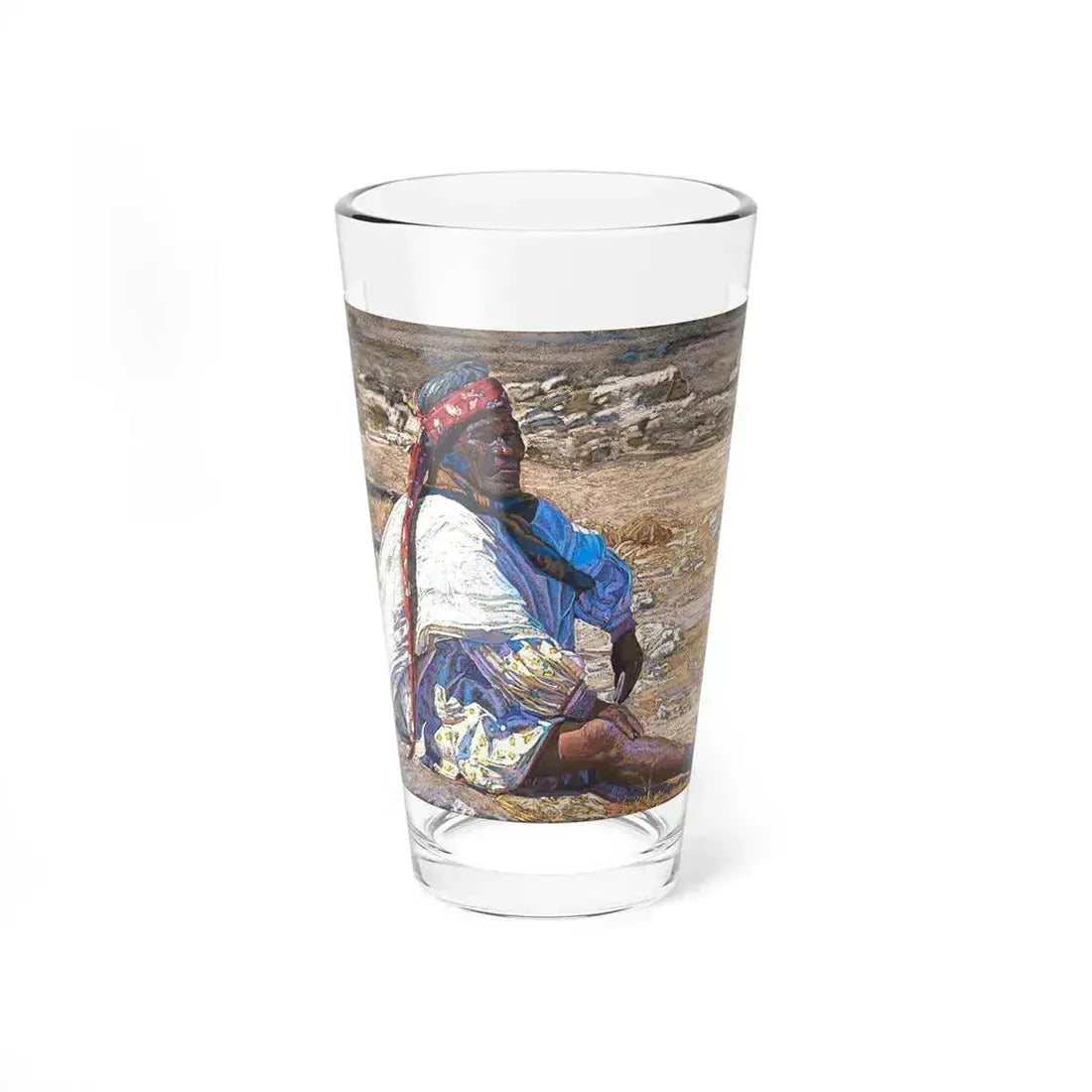 Bill Baker, Choquita Elder (Native Americans in Art) Pint Glass 16oz 16oz - Go Mug Yourself