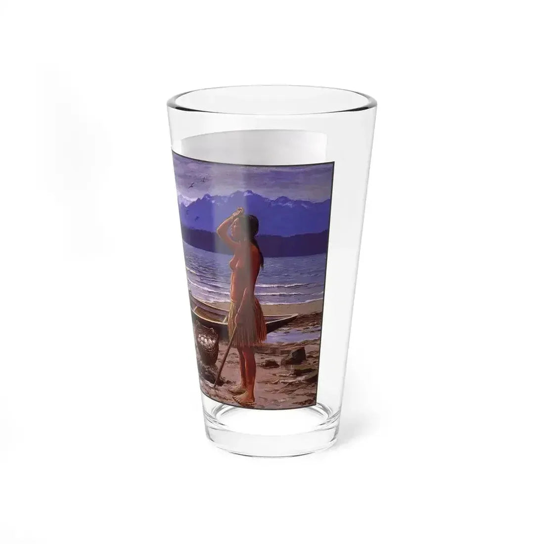 Bill Holm - Beach harvest (Native Americans in Art) Pint Glass 16oz - Go Mug Yourself