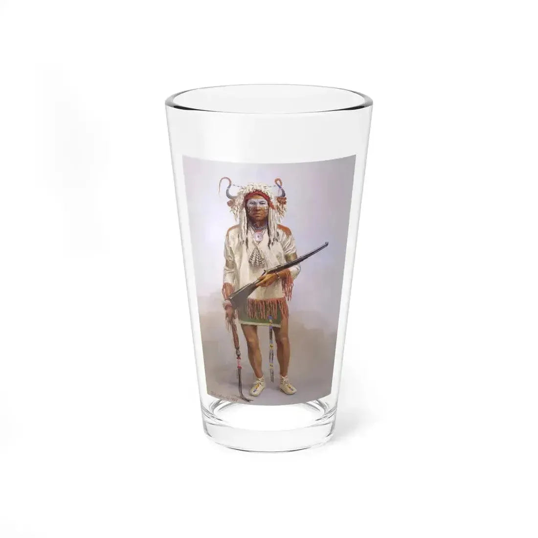 Bill Holm - Untitled 4 (Native Americans in Art) Pint Glass 16oz 16oz - Go Mug Yourself
